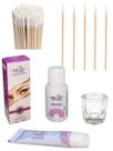 Tintura para Sobrancelhas Cilios Magike Completa com Palito Madeira Aplicador e Limpeza Henna Dappen