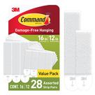 Tiras Adesivas Command 15 lb e 10 lb Médio e Grande 28 Pares