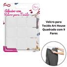 tiras autocolantes para Tecido Art House Quadrado com 9 Pares