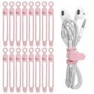 Tiras de cabo, organizador de fios, Nearockle Silicone, 16 unidades, rosa