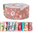 Tiras de Tecido GQIRIL Jelly Roll 50 Peças Algodão Floral para Patchwork