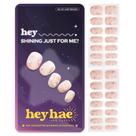 Tiras de unhas de gel heyhae, semi-curadas, rosa de verão com 28 tiras