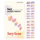 Tiras de unhas de gel heyhae Semi Cured Sunset Drive com 28 tiras