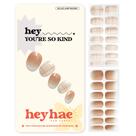 Tiras de unhas heyhae, gel semicurado, ombre, bege, marrom, 28 tiras