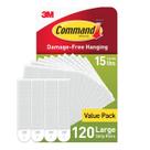 Tiras para pendurar fotos Command 6,8 kg, grandes, 120 pares, brancas