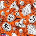 TNT Estampado Halloween Fundo Laranja 1,40M X 25M 40G