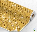 TNT Estampado Paetê Dourado Tema Carnaval 1,40 m de Largura