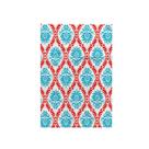 Toalha 3D-Rose, vermelho brilhante e azul aqua, ornamentado, damasco 38x56cm