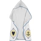 Toalha Baby C/ Capuz Tecebem Estampada C/ Fralda Nino Branco