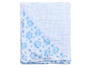 Toalha Banho Bebe Com Capuz Azul Claro Cavalinho Macia 85cmx85cm 100% Algodão