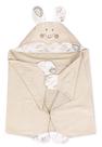 Toalha Banho Com Capuz Sofisticata Baby Mundo do Dino Bege