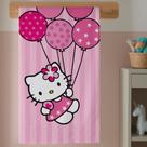 Toalha Banho Infantil Menina Helo Gatinho Estampa Kitty Algodão Resistente E Macia