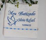 Toalha Batizado com Espírito Santo/ pombinha/ Toalha de Batizado personalizada