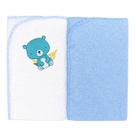 Toalha Boquinha Com Aplicação Em Puff 2 Unidades 29 x 35cm Baby Incomfral Cor:Ursinho Azul