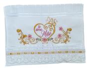 Toalha Bordada Lavabo De Mão Dia das Mães Presente Mãe. Mãe Coração de Ouro.