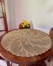 Toalha Centro De Mesa Corais do Caribe 95cm Crochê Artesanal