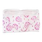 Toalha com Capuz em Tecido Fralda Estampada Teka Baby Rosa - 75cm x 90cm