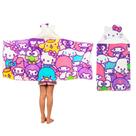 Toalha com capuz Franco Hello Kitty & Friends Kids 60x120cm