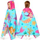 Toalha com capuz Joiedomi Mermaid 100% algodão de 3 a 10 anos para crianças Toalha com capuz Joiedomi Mermaid 100% algodão de 3 a 10 anos para crianças