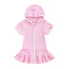 Toalha com Capuz para Praia e Roupa de Banho para Menina Pequena (Rosa, 3-4 Anos)