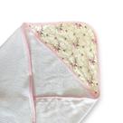 Toalha com Capuz Poliéster sem Forro - Floral Rosa