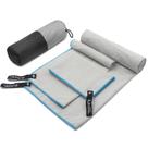 Toalha de acampamento Eunzel Quick Dry Microfiber, tamanho 3, 1 pacote, cinza