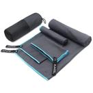 Toalha de acampamento Eunzel Quick Dry Microfiber, tamanho 3, pacote com 1, cinza