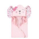 Toalha de algodão com capuz Hudson Baby Floral Bunny 76x76cm