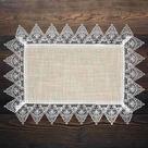 Toalha De Bandeja Bege Renda Poli-Linho 30X45Cm Rafimex Toalha De Bandeja Bege Renda Poli-Linho 30X45Cm Rafimex
