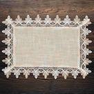 Toalha De Bandeja Bege Renda Poli-Linho 30X45Cm Rafimex Toalha De Bandeja Bege Renda Poli-Linho 30X45Cm Rafimex