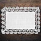 Toalha De Bandeja Branco Renda Poli-Bambu 30X45Cm Rafimex