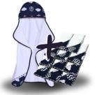 Toalha de Banho Bebe Dupla Camada com Capuz e Forro Fralda + 11 Pano de Boca Bebe Dupla Camada Estampado 100% Algodão - Mãe e Filho Enxovais