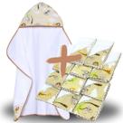Toalha de Banho Bebe Dupla Camada com Capuz e Forro Fralda + 11 Pano de Boca Bebe Dupla Camada Estampado 100% Algodão - Mãe e Filho Enxovais