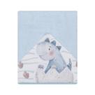 Toalha De Banho Bebê Felpuda Dino Azul 90x70cm Papi