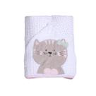 Toalha de Banho Bebê Soft Fralda com capuz bordado Papi Friends 90cm x 75cm