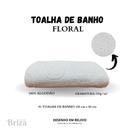 Toalha de Banho Briza 100% Algodão Banhão (0,80 X 1,50m) Floral - Branca