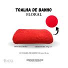 Toalha de Banho Briza 100% Algodão Banhão (0,80 X 1,50m) Floral - Goiaba