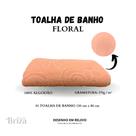 Toalha de Banho Briza 100% Algodão Banhão (0,80 X 1,50m) Floral - Salmão