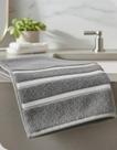 Toalha de Banho Cinza Claro Teka Dry Barra Decorada 100% Algodão 70x130cm