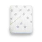 Toalha De Banho Cinza Com Capuz Bordado Neutra 90Cm X 75Cm Unissex