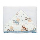 Toalha de Banho Com Capuz De Centro Estampada 67x90cm 100% Algodão Baby Bublim Incomfral Cor:Urso Carrinho
