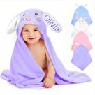 Toalha de banho com capuz Individz Custom Bunny com nome para bebê