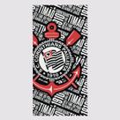 Toalha de Banho Corinthians Escudo Preta e Branca