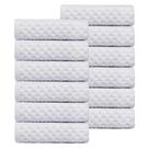 Toalha de banho COTTON CRAFT Euro Spa Waffle Weave, conjunto de 12 brancos