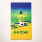 Toalha de Banho e Praia Aveludada Brasil Seleção Torcida Copa do Mundo Lepper