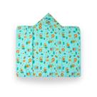 Toalha de Banho Felpuda Forrada C/ Capuz Estampada verde 90cm x 70cm Neutra