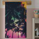 Toalha de Banho Feminina Tropical Estampada com Flores e Plantas Cores Vivas e Tecido Macio de Qualidade