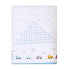 Toalha De Banho Infantil Com Capuz Carrinho Azul 90x70Cm