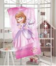 Toalha de banho infantil felpuda aveludada Princesa Sofia 0,70x1,30 100% algodão.