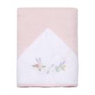Toalha De Banho Infantil Forrada C/ Capuz Floral 90x80Cm